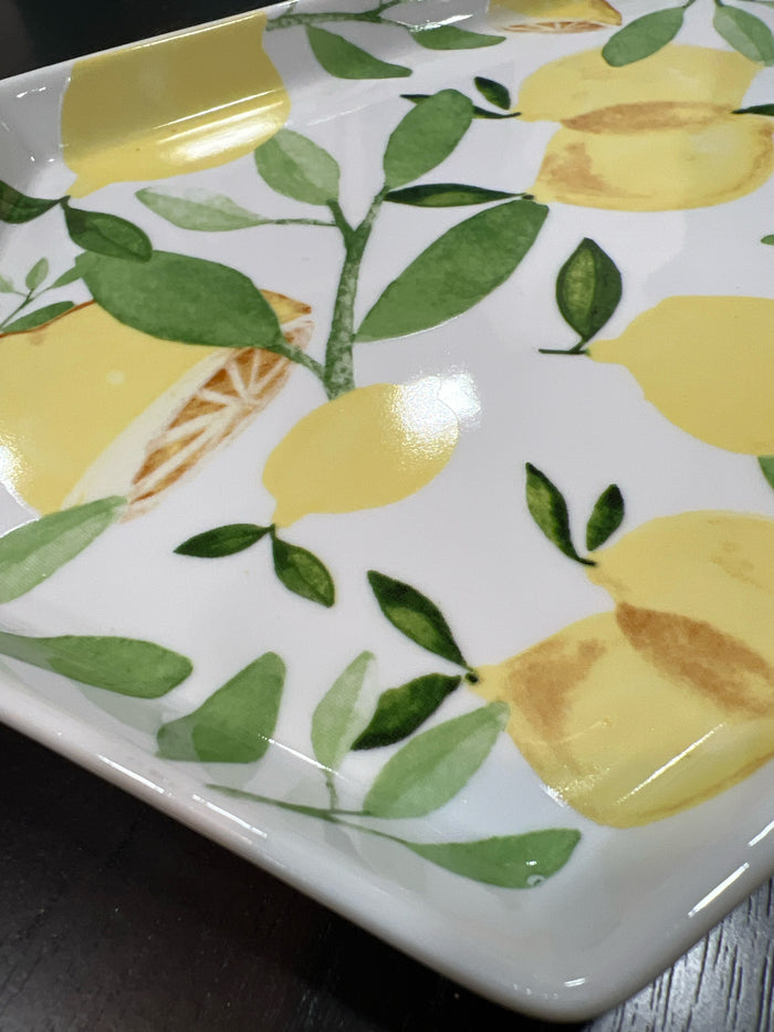 ROXANNA SERVING TRAY "ZESTY LIFE" HEXAGON LEMON DESIGN