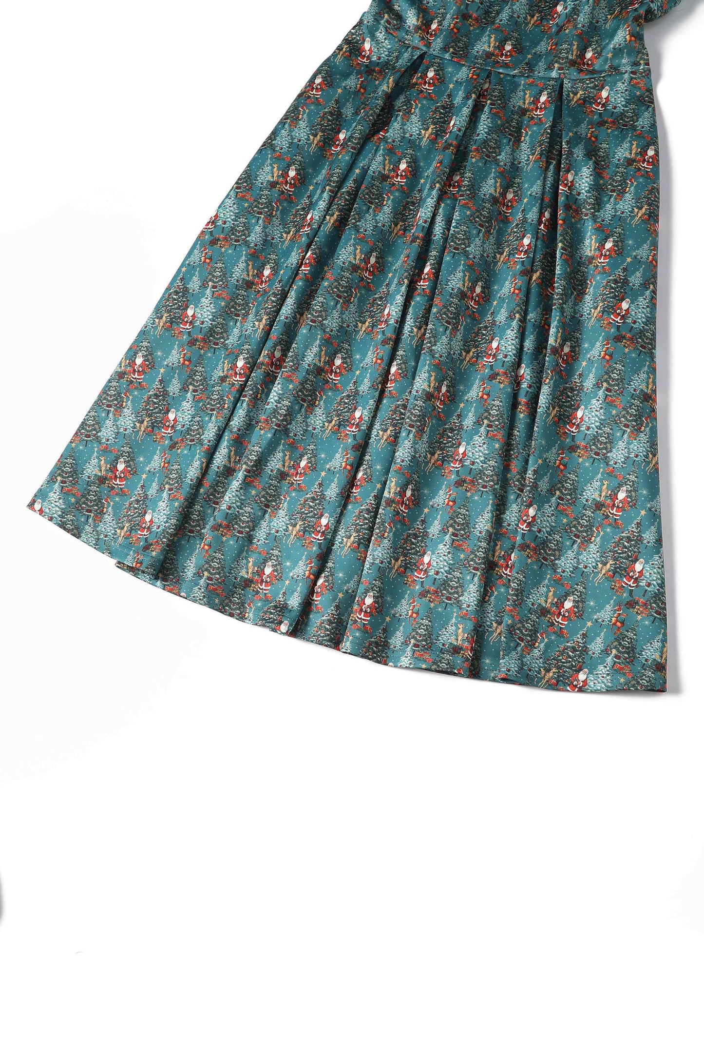 Lily Santa & Reindeer Green Circle Dress