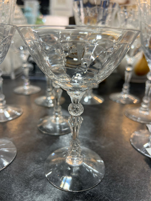 SET OF 15 FOSTORIA MULBERRY CRYSTAL GLASSES