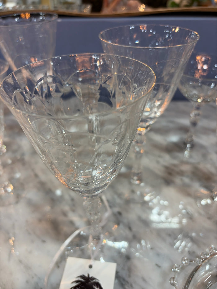 SET OF 15 FOSTORIA MULBERRY CRYSTAL GLASSES