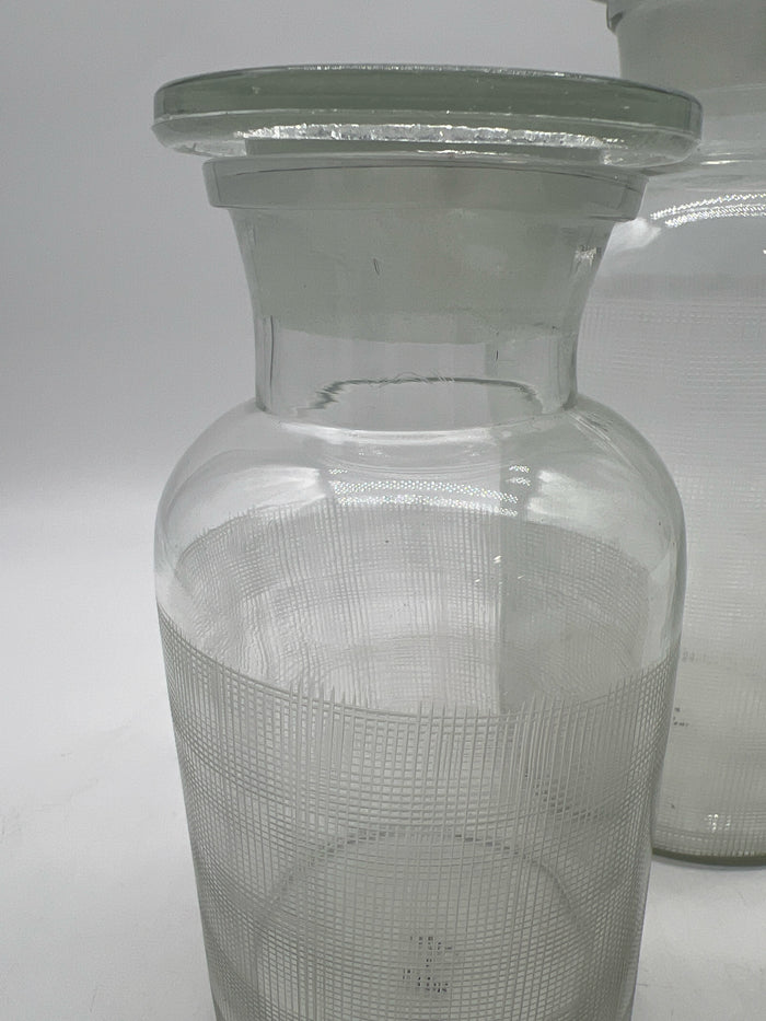 SET OF 3 LIDDED JARS GLASS
