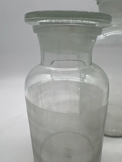 SET OF 3 LIDDED JARS GLASS