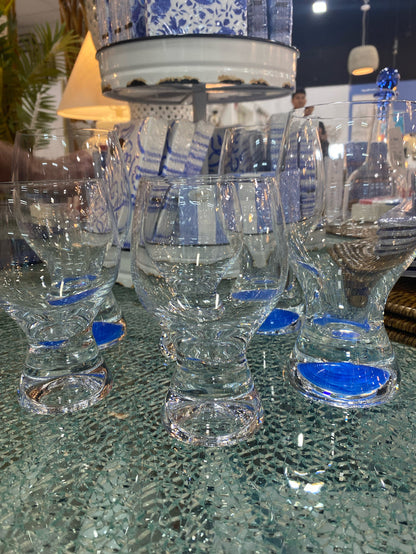 SET OF 6 GLASSES BLUE DETAIL
