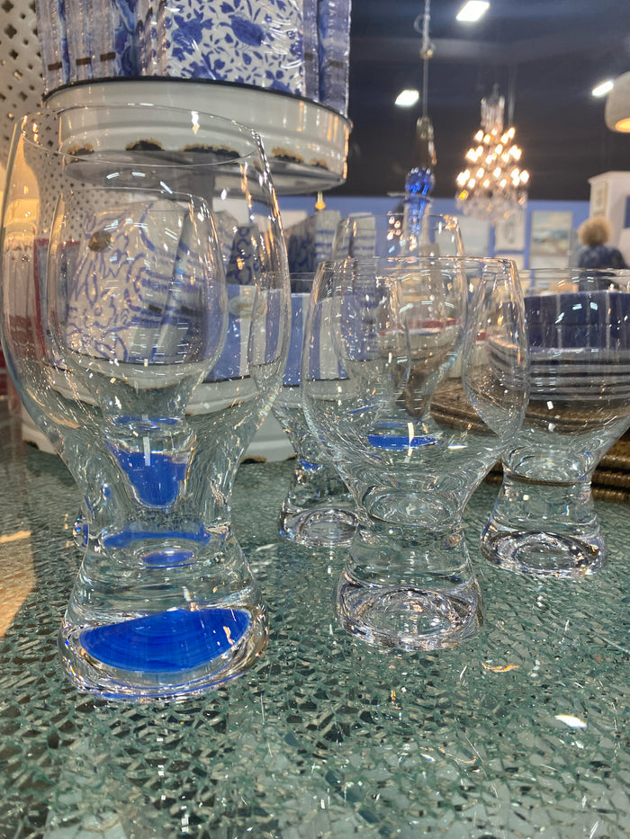 SET OF 6 GLASSES BLUE DETAIL
