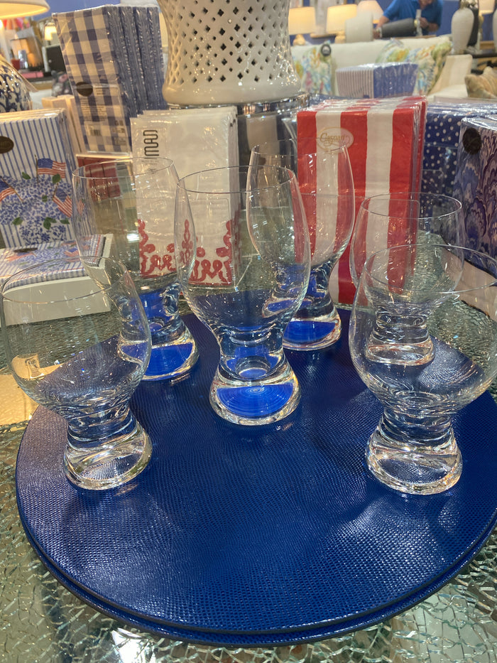 SET OF 6 GLASSES BLUE DETAIL