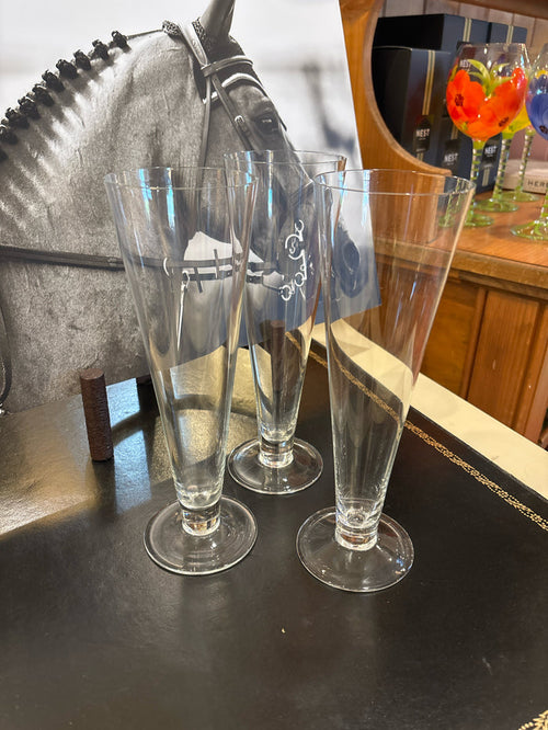 SET OF THREE BEER PILSNERS