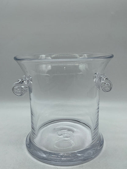SIMON PEARCE ICE BUCKET GLASS WITH SCROLL HANDLES