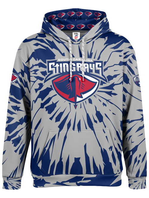 South Carolina Stingrays Gray Tie-Dye Hockey Hoodie