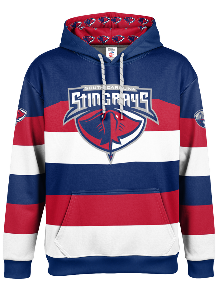 South Carolina Stingrays Red Striped Hockey Hoodie