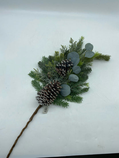 SPRAY FROSTED FIR PINE WITH EUCALYPTUS