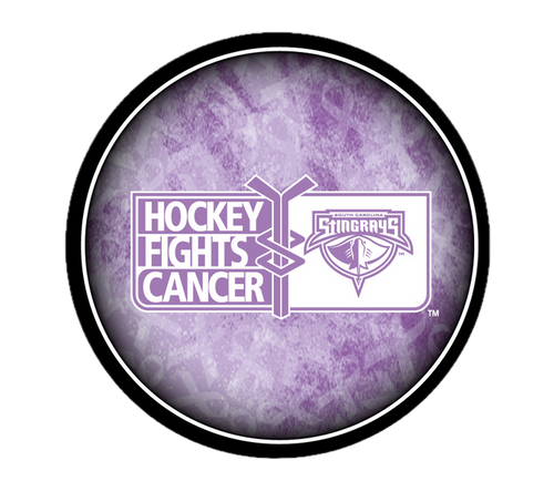 Stingrays Cancer Awareness Souvenir Puck