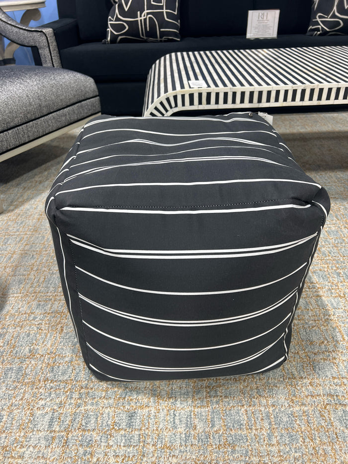 SURYA POOF BLACK & WHITE STRIPE