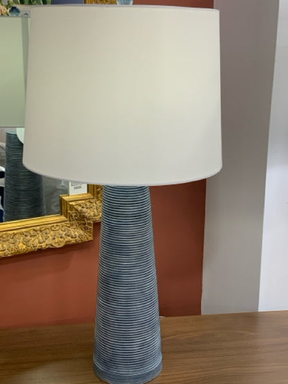 TABLE LAMP DENIM WASHED RIBBED 31"H