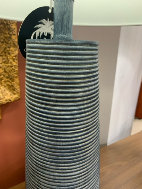 TABLE LAMP DENIM WASHED RIBBED 31"H