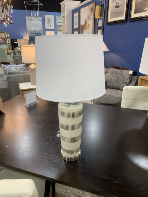 TABLE LAMP GRAY IVORY CERAMIC