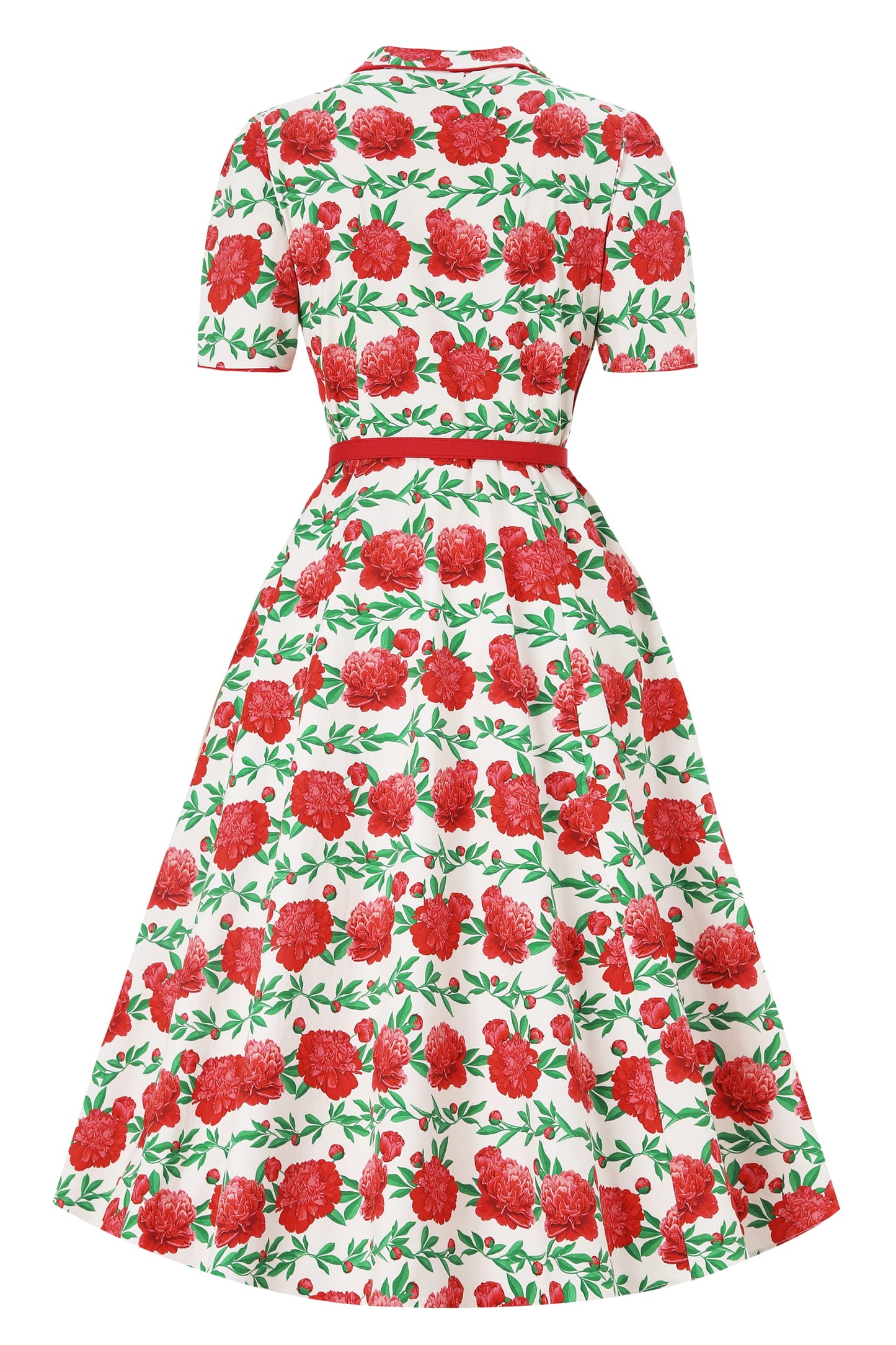 Mabel Vintage Rose Midi Shirt Dress
