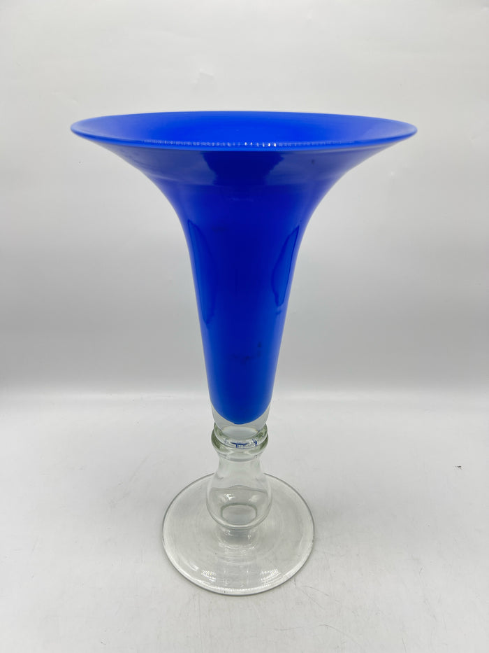 VASE TRUMPET SHAPE BLUE