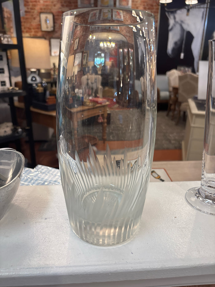 VASE WITH ETCHED GRASS PATTERN