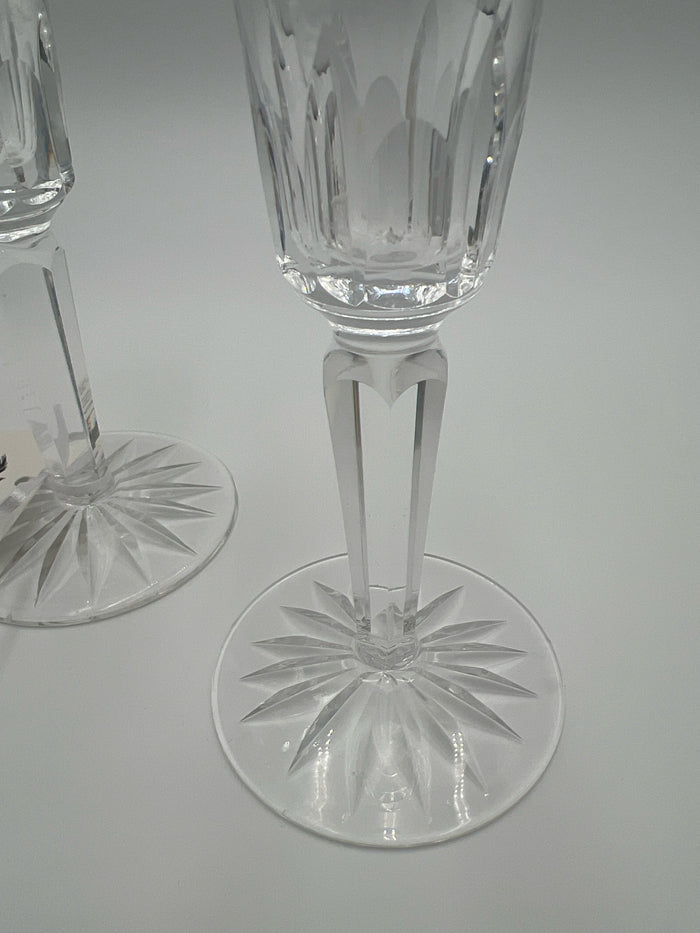 WATERFORD PAIR OF CRYSTAL CANDLESTICK HOLDERS STARBURST BASE