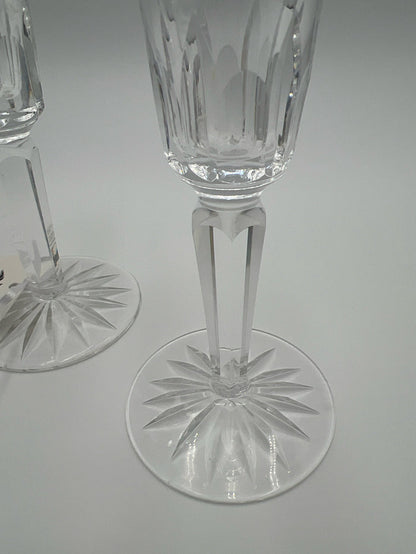 WATERFORD PAIR OF CRYSTAL CANDLESTICK HOLDERS STARBURST BASE