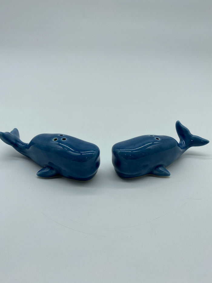 WHALE SALT & PEPPER SHAKERS