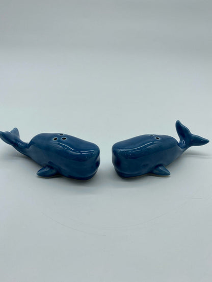 WHALE SALT & PEPPER SHAKERS