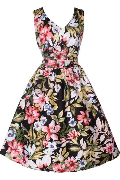 May Crossover Bust Tropical Dress